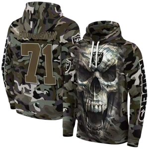 Personalized Las Vegas Raiders Logo And Camo Skull AOP Hoodie