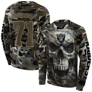 Personalized Las Vegas Raiders Logo And Camo Skull AOP Sweatshirt