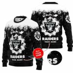Personalized Las Vegas Raiders Logo And Snowflake Pattern Ugly Sweater