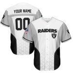 Personalized Las Vegas Raiders Logo Basic Black White And Silver Baseball Jersey