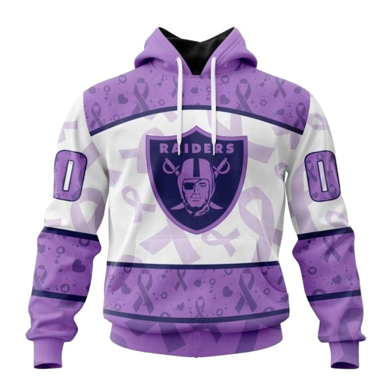 Personalized Las Vegas Raiders Logo Fight Cancer Aop Hoodie 1