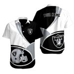 Personalized Las Vegas Raiders Logo Helmet Black And White Hawaiian Shirt