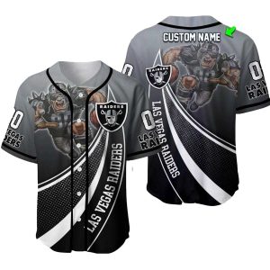Personalized Las Vegas Raiders Logo Lovely And Mascot Baseball Jersey