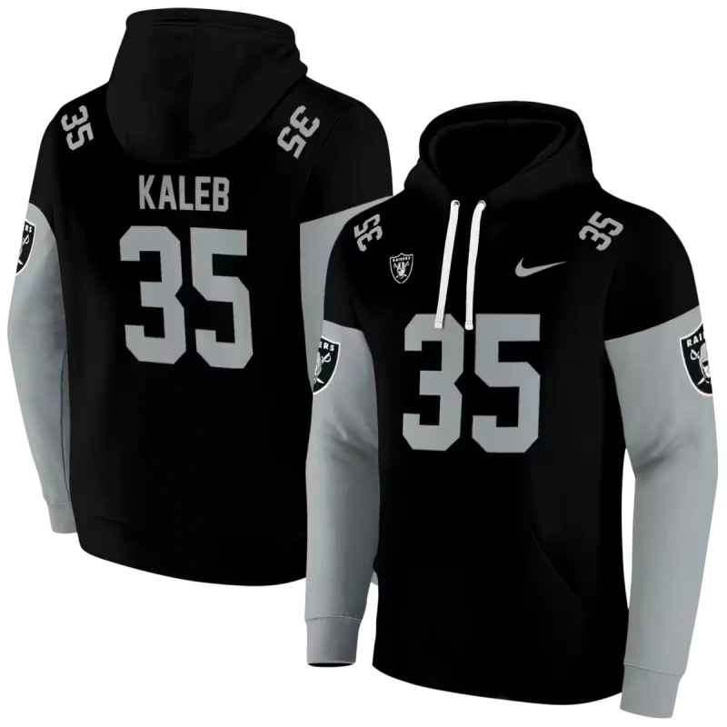 Personalized Las Vegas Raiders Logo Minimal Design Black Aop Hoodie 1