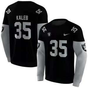 Personalized Las Vegas Raiders Logo Minimal Design Black AOP Sweatshirt