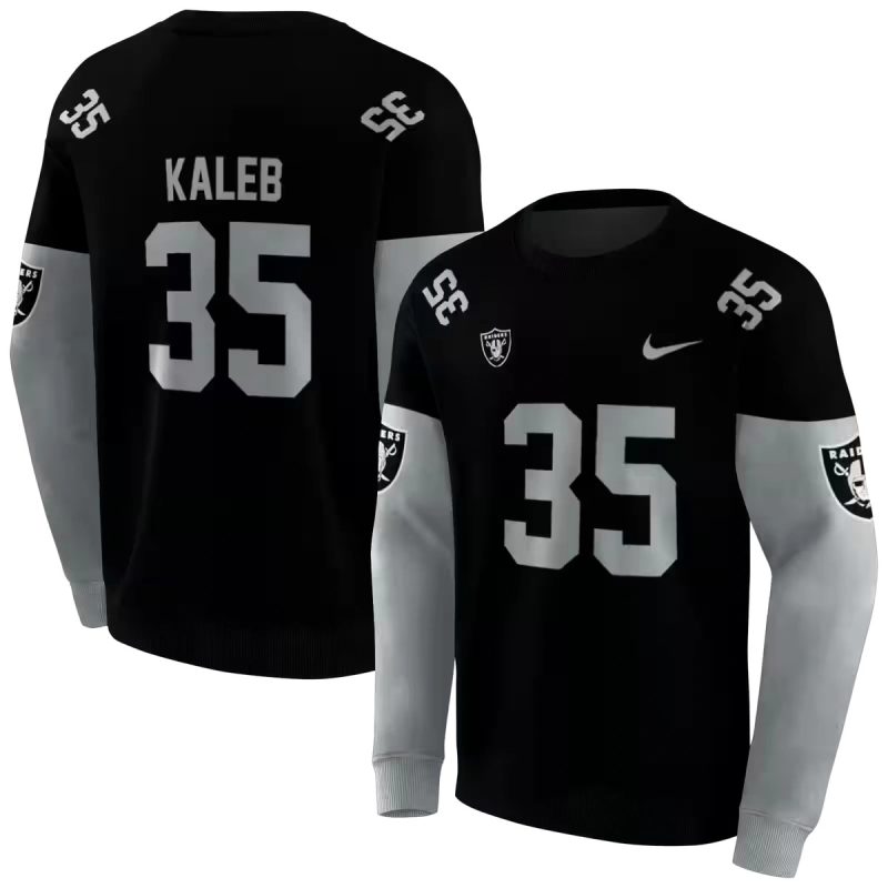 Personalized Las Vegas Raiders Logo Minimal Design Black Aop Sweatshirt 1