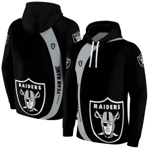 Personalized Las Vegas Raiders Logo Minimalist Design Black AOP Hoodie