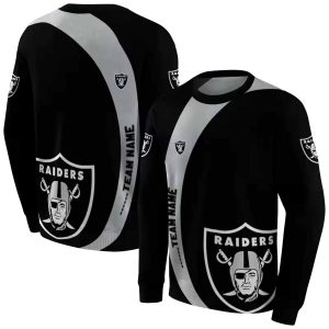 Personalized Las Vegas Raiders Logo Minimalist Design Black AOP Sweatshirt
