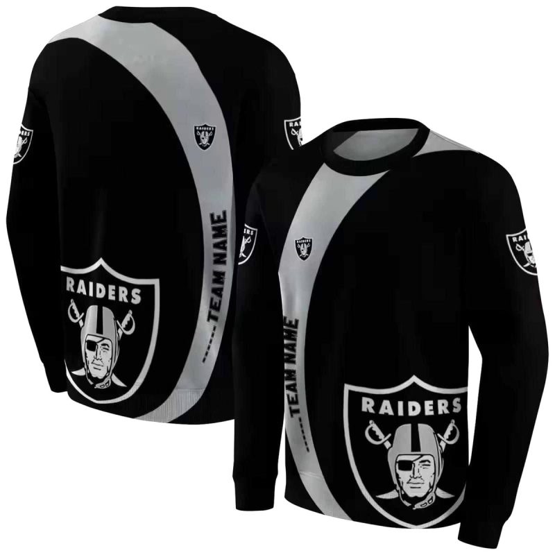 Personalized Las Vegas Raiders Logo Minimalist Design Black Aop Sweatshirt 1