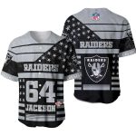 Personalized Las Vegas Raiders Logo Stars Black Pattern Baseball Jersey
