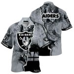 Personalized Las Vegas Raiders Logo Tropical Palms Leaves Hawaiian Shirt
