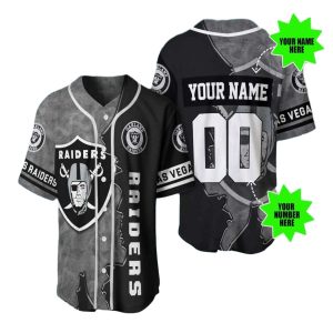 Personalized Las Vegas Raiders Logo Vintage Baseball Jersey