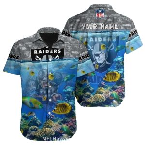 Personalized Las Vegas Raiders Mascot Ocean Underwater Coral Hawaiian Shirt
