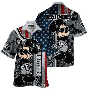 Personalized Las Vegas Raiders Mickey And Usa Pride Hawaiian Shirt