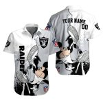 Personalized Las Vegas Raiders Mickey Hiphop White Hawaiian Shirt