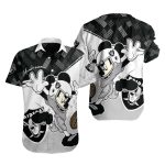 Personalized Las Vegas Raiders Mickey Mascot Black And White Hawaiian Shirt