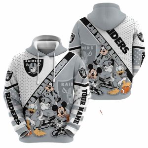 Personalized Las Vegas Raiders Mickey Mouse Character Cartoon Movie AOP Hoodie