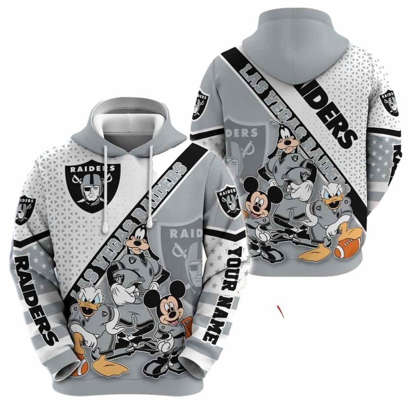 Personalized Las Vegas Raiders Mickey Mouse Character Cartoon Movie Aop Hoodie 1