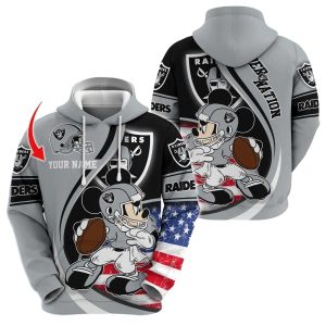 Personalized Las Vegas Raiders Mickey Mouse Player AOP Hoodie