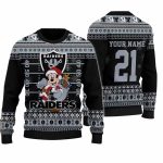 Personalized Las Vegas Raiders Mickey Mouse Santa Ugly Christmas Sweater