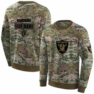 Personalized Las Vegas Raiders Military Style AOP Sweatshirt