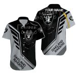 Personalized Las Vegas Raiders Modern Black And Gray Bold Style Hawaiian Shirt