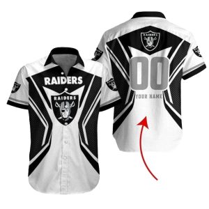 Personalized Las Vegas Raiders Monochrome Classic Black And White Hawaiian Shirt