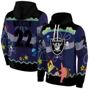 Personalized Las Vegas Raiders Patrick Star Black Navy AOP Hoodie