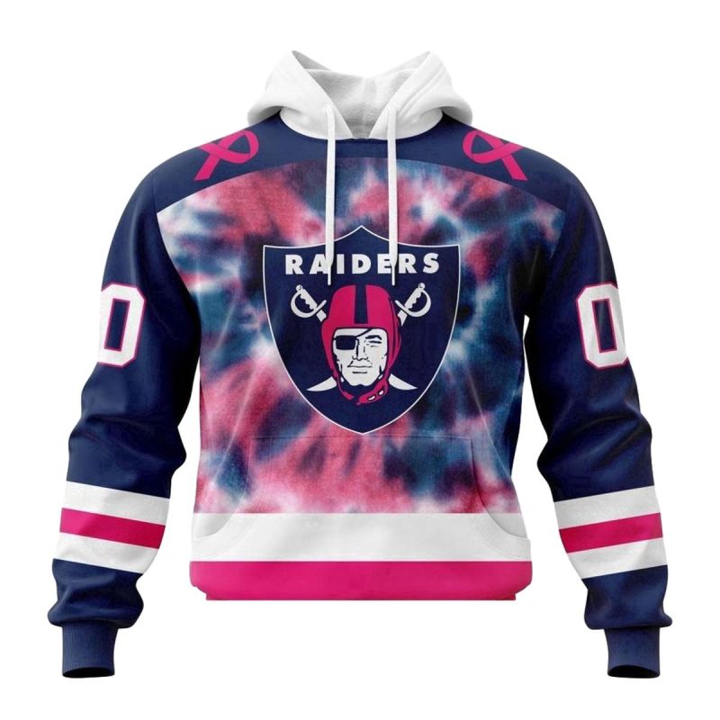 Personalized Las Vegas Raiders Pink Fight Breast Cancer Aop Hoodie 1