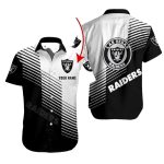 Personalized Las Vegas Raiders Pride Stripe Black And White Hawaiian Shirt