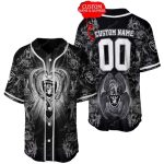 Personalized Las Vegas Raiders Raiders Heart Dragon Black Baseball Jersey