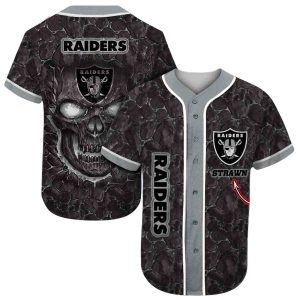 Personalized Las Vegas Raiders Raiders Lava Skull Baseball Jersey