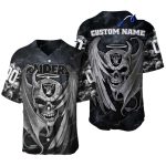 Personalized Las Vegas Raiders Raiders Logo And Angel Skull Baseball Jersey