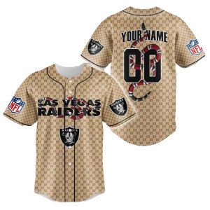 Personalized Las Vegas Raiders Raiders Logo And Snacke Baseball Jersey