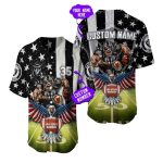 Personalized Las Vegas Raiders Raiders Mascot And Us Flag Eagle Baseball Jersey