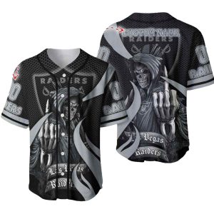 Personalized Las Vegas Raiders Raiders Skull Hexagon Pattern Baseball Jersey