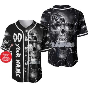 Personalized Las Vegas Raiders Raiders Skull Vintage Baseball Jersey
