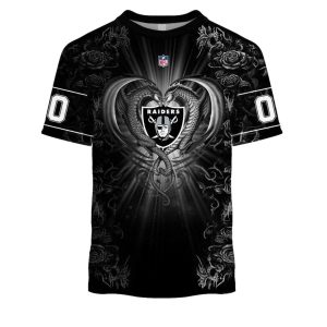 Personalized Las Vegas Raiders Rose Dragon AOP T-Shirt