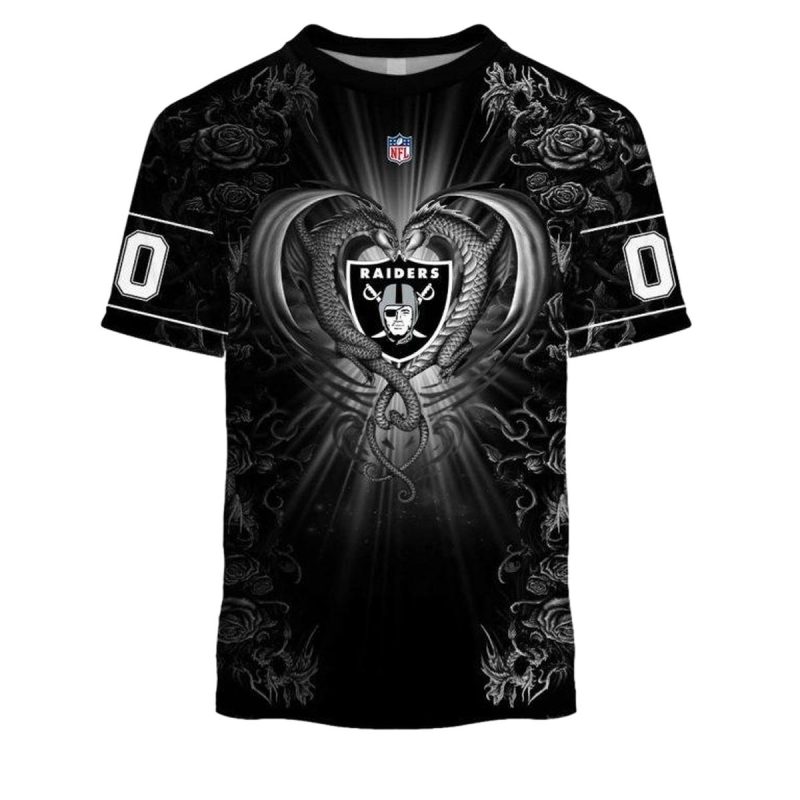 Personalized Las Vegas Raiders Rose Dragon Aop T Shirt 1
