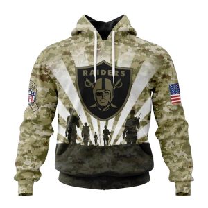 Personalized Las Vegas Raiders Salute To Service Honor Veterans AOP Hoodie