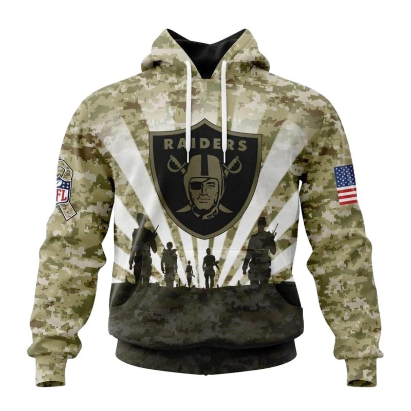 Personalized Las Vegas Raiders Salute To Service Honor Veterans Aop Hoodie 1
