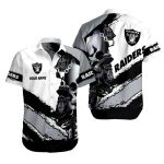 Personalized Las Vegas Raiders Sinister Skull Raiders Black And White Hawaiian Shirt