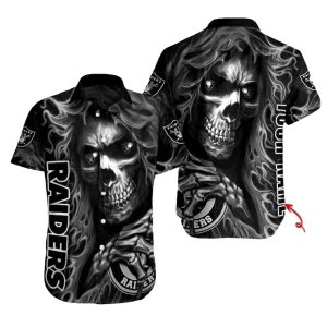 Personalized Las Vegas Raiders Skull Blitz Hawaiian Shirt