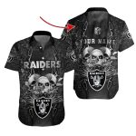 Personalized Las Vegas Raiders Skull Gothic Hawaiian Shirt