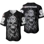 Personalized Las Vegas Raiders Skull Halloween Baseball Jersey