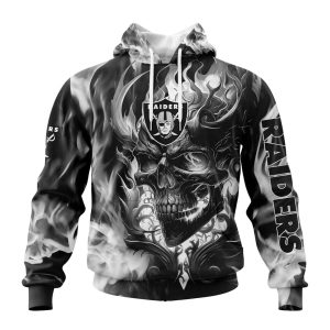 Personalized Las Vegas Raiders Skull Happy Halloween AOP Hoodie