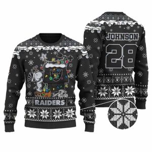 Personalized Las Vegas Raiders Snoopy House Ugly Sweater