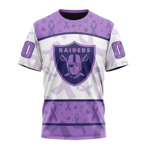 Personalized Las Vegas Raiders Special Lavender Fights Cancer AOP T-Shirt