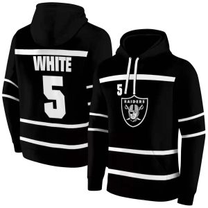 Personalized Las Vegas Raiders Striped Pattern Black AOP Hoodie