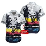 Personalized Las Vegas Raiders Sunset Palms Coconut Tree Hawaiian Shirt